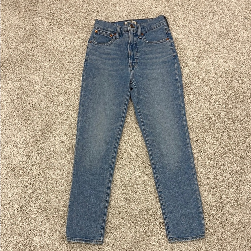 Madewell Blue Straight Leg Jeans High-Rise
